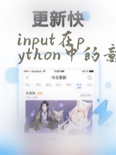 input在python中的意思