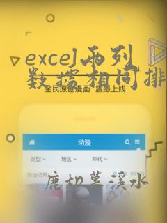 excel两列数据相同排序