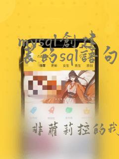 mysql创建表的sql语句主键自增