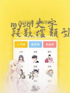 mysql大字段数据类型