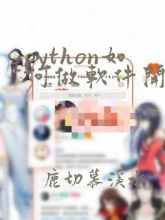 python如何做软件开发