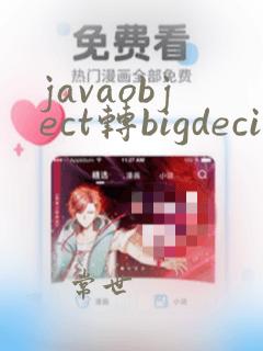 javaobject转bigdecimal