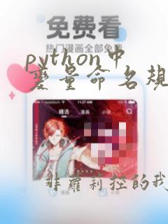 python中变量命名规则