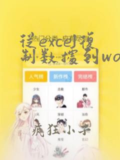 从excel复制数据到word