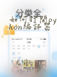 如何打开python编译器