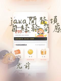java开发项目经验简历