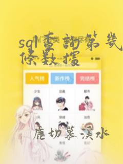 sql查询第几条数据