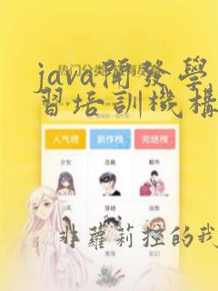 java开发学习培训机构