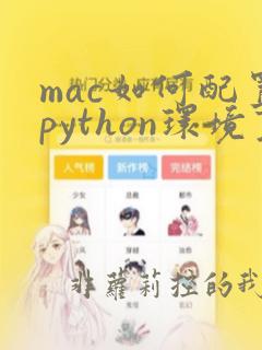 mac如何配置python环境变量