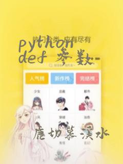 python def 参数