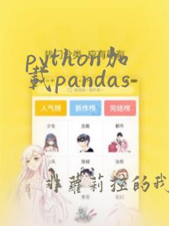 python加载pandas