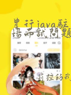 农行java驻场面试问题及答案