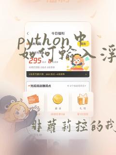 python中如何输入浮点数