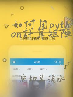 如何用python计算矩阵