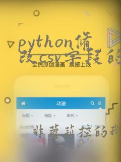 python修改csv字段的值
