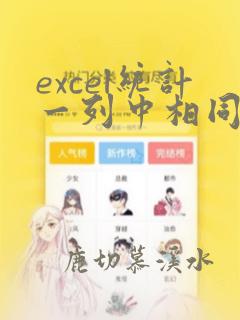 excel统计一列中相同的个数