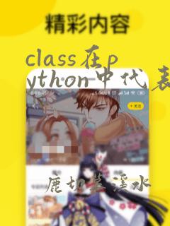 class在python中代表什么