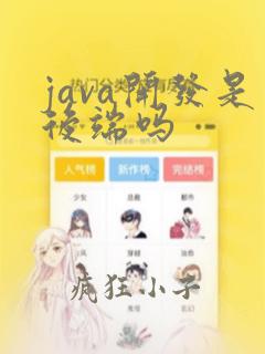 java开发是后端吗