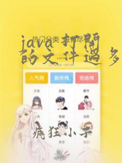 java 打开的文件过多