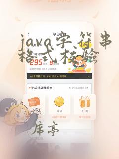 java字符串格式校验