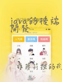 java的后端开发