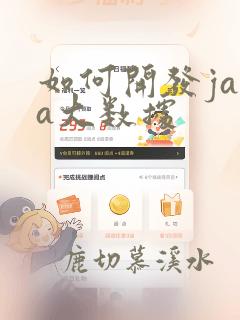 如何开发java大数据