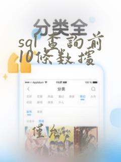 sql 查询前10条数据