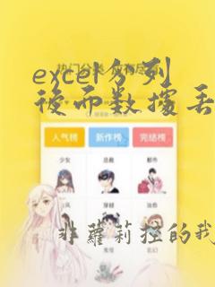 excel分列后面数据丢失