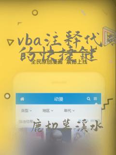 vba注释代码的快捷键