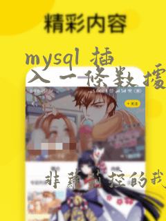 mysql 插入一条数据