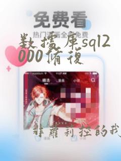 数据库sql2000修复