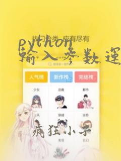 python 输入参数运行