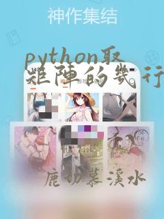 python取矩阵的几行几列