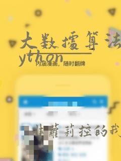 大数据算法 python