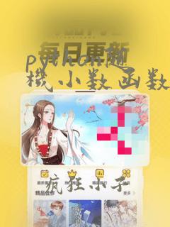 python随机小数函数