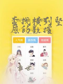 查找横列竖列对应的数据
