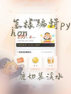 怎样编辑python