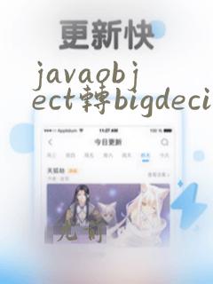 javaobject转bigdecimal