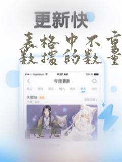 表格中不重复的数据的数量