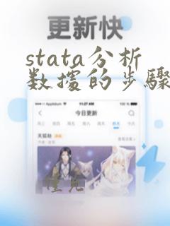 stata分析数据的步骤