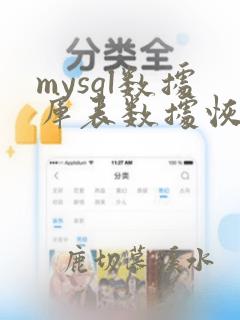 mysql数据库表数据恢复