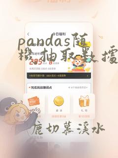 pandas随机抽取数据