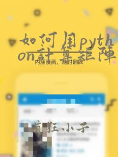 如何用python计算矩阵