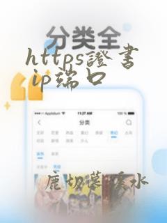 https证书 ip端口