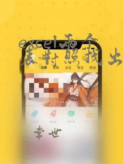 excel两个表对照找出不同的数据