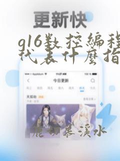 g16数控编程代表什么指令