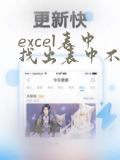 excel表中找出表中不一样的数据