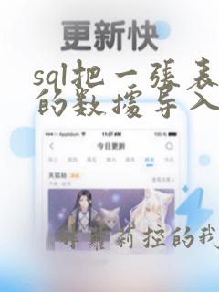 sql把一张表的数据导入另一张表