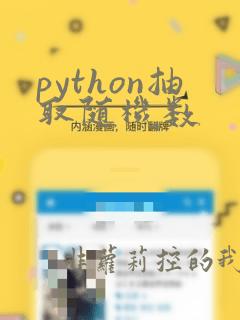 python抽取随机数