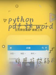 python pdf 转 word
